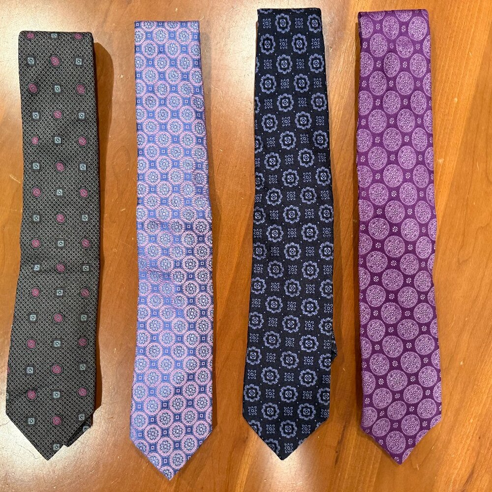 AMAZING MEN'S LIMITED EDITION LOT OF 4 CANALI TIES - ITALY